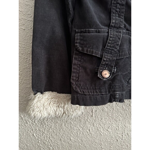 22 Twenty Two Black Corduroy Faux Fur Trim‎ Small Full Zip ASO Gilmore Girls - Picture 4 of 8
